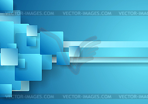 Bright blue abstract tech squares background - vector clip art