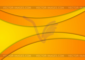 Abstract bright orange corporate wavy background - vector clip art