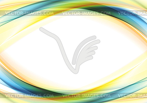 Colorful blue and yellow waves abstract background - vector image