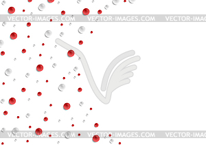 Minimal tech background with red grey drops - vector clip art