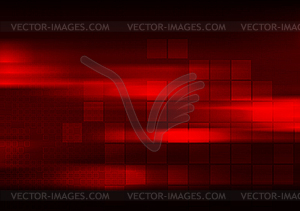 Glowing red abstract tech squares geometric - vector clipart