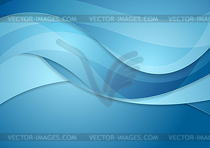 Bright blue abstract waves background - vector clipart