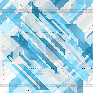 Яркий синий абстрактный технический геометрический фон - векторизованное изображение