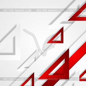 Red and grey tech triangles abstract background - vector clipart / vector image