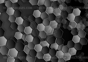 Abstract dark hexagons texture pattern - vector clipart / vector image