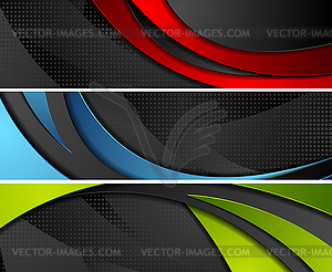 Bright abstract corporate wavy banners - vector clip art