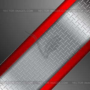 Красные полосы корпоративного фона с металлической текстурой - векторный клипарт