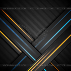 Black abstract corporate background with glowing - vector clip art