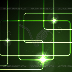 Glow neon green lines abstract background - vector image
