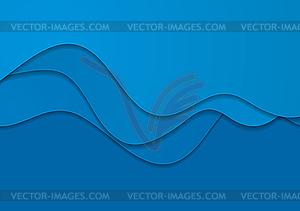 Blue corporate elegant waves abstract background - vector EPS clipart