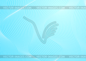 Abstract blue curved waves refraction background - vector clipart