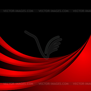 Dark red abstract corporate wavy background - vector image