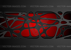 Темно-красная абстрактная технологичная корпоративная вырезка из бумаги - векторный рисунок