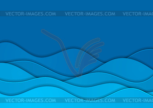 Bright blue corporate waves abstract background - vector clipart / vector image