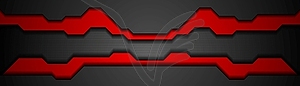 Черно-красный контрастный технический баннер - изображение в векторе / векторный клипарт