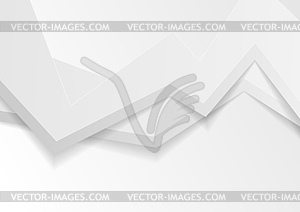 White grey abstract 3d geometric background - vector clipart