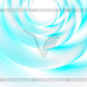 Bright cyan iridescent abstract rings background - vector image