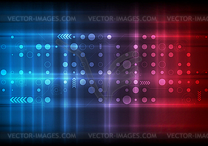 Красно-синий технологический научно-фантастический абстрактный фон - иллюстрация в векторе