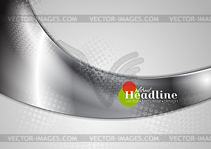 Abstract silver metal grunge wave background - vector clip art