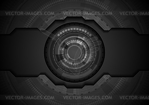 Black concept technology background with gear shape - royalty-free vector clipart