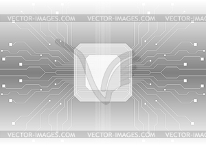 Grey abstract circuit board chip background - vector clipart