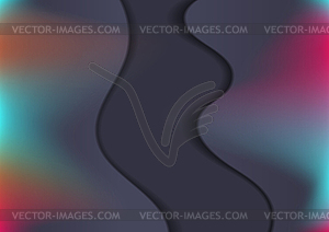 Красочный голографический волнистый фон с темными тонами - клипарт