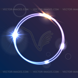 Glowing luminous neon ring shiny template design - color vector clipart