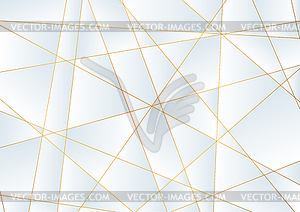 Light blue abstract polygonal background with golde - vector image