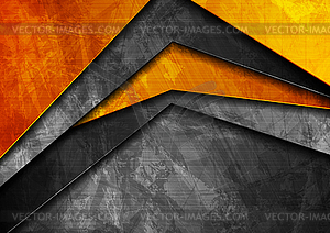 Grunge tech material orange and dark grey background - vector EPS clipart