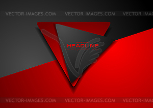 Контрастный красно-черный технологичный геометрический фон - векторная иллюстрация