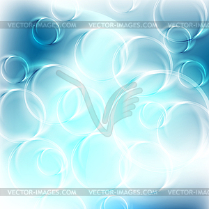 Light blue abstract glossy shiny rings background - vector clipart