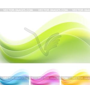 Set of vibrant abstract waves backgrounds - vector clip art