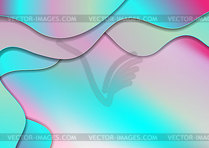 Abstract holographic soft gradient wavy background - vector clipart