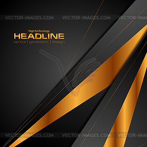 Black and bronze colors abstract modern background - vector image