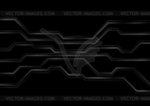 Glossy dark circuit board lines abstract background - vector clipart / vector image