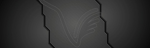 Abstract black concept tech banner design - vector clip art