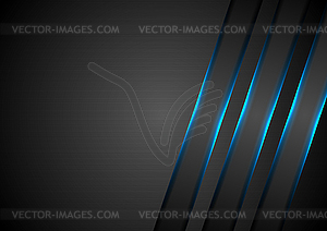 Синие светящиеся полосы абстрактного технического фона - векторный клипарт EPS