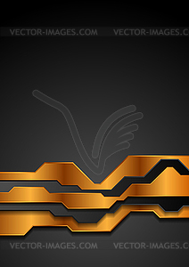 Bronze and black abstract technology background - vector clipart