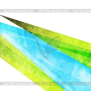 Contrast bright green and blue grunge stripes - vector image