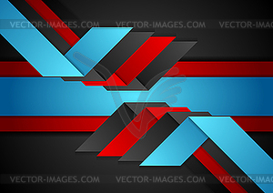 Contrast red and blue abstract paper background - vector clipart