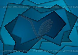 Темно-синий абстрактный корпоративный фон, вырезанный из бумаги - клипарт в векторном формате
