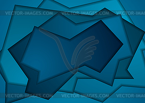 Dark blue abstract papercut corporate background - vector clip art