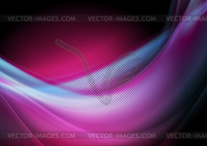 Абстрактный фон сине-фиолетовых изогнутых плавных волн - изображение в формате EPS