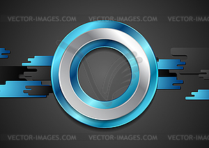 Abstract blue black glossy tech geometric background - royalty-free vector clipart