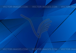 Abstract dark blue technical polygonal background - vector clipart