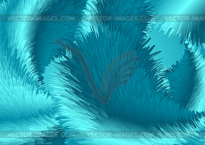 Bright turquoise abstract fluffy fur background - vector clipart