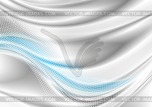 Blue grey tech futuristic waves abstract background - vector clipart