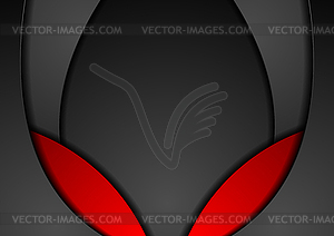 Red and black abstract waves background - royalty-free vector image