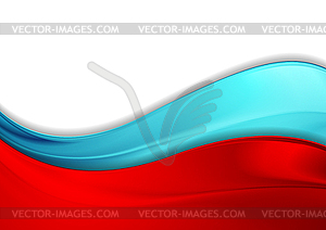 Синий и красный глянцевые гладкие волны абстрактный фон - векторный клипарт / векторное изображение