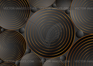 Black bronze circles abstract corporate background - vector clipart